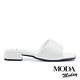 拖鞋  MODA MODAY 知性優雅線條羊皮方頭低跟拖鞋－白 product thumbnail 3