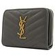 YSL Saint Laurent MONOGRAM V型車線魚子醬牛皮釦式零錢短夾(深灰) product thumbnail 3