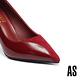 高跟鞋 AS 前衛時髦不對稱異材質拼接美型尖頭高跟鞋－紅 product thumbnail 6