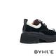 厚底鞋 BYHUE 日常率性異材質撞色綁帶軟芯厚底鞋－黑 product thumbnail 4
