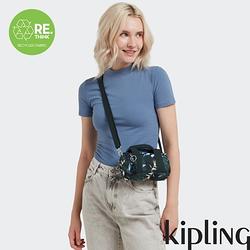 Kipling 暗夜月光森林印花輕巧圓筒手提肩背兩用包-BINA MINI