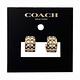 COACH 金底小C LOGO半圓穿針式耳環(玫瑰金/白) product thumbnail 2