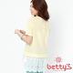 betty’s專櫃款　珠飾蕾絲拼接長版上衣(黃色) product thumbnail 7