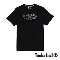 Timberland 男款黑色品牌印花短袖Ｔ恤