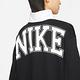 Nike 長袖上衣 NSW Team Sweatshirt 女款 黑 白 拉鍊 高領 寬鬆 短版 立領 休閒 DQ6944-010 product thumbnail 8