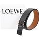 LOEWE Anagram 4cm 鏤空金屬釦雙面用小牛皮腰帶(黑棕色) product thumbnail 6