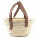 LOEWE Small Basket 小款 棕櫚葉拼小牛皮 托特包 編織包 草編包 原色/棕褐色 product thumbnail 3