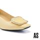 高跟鞋 AS氣質高雅水鑽方釦羊皮方頭高跟鞋－黃 product thumbnail 6