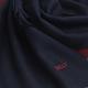 BALLY 義大利製品牌刺繡字母LOGO品牌紅白紅織紋羊毛造型圍巾(深藍) product thumbnail 5