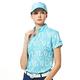 【Lynx Golf】女款吸溼排汗機能滿版LXG字樣印花Lynx繡花短袖立領POLO衫/高爾夫球衫-水藍色 product thumbnail 3