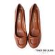 【TINO BELLINI 貝里尼】巴西進口梯形扣圓頭粗跟鞋FWDT020-9(焦糖) product thumbnail 3