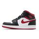 Nike Air Jordan 1代 Mid GS 女鞋 休閒 AJ1 喬丹 8孔 白 黑 紅 DJ4695122 product thumbnail 2