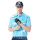 【Lynx Golf】男款吸濕排汗機能配色線條山貓繡花短袖POLO衫/高爾夫球衫-水藍色 product thumbnail 3