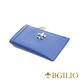 義大利BGilio-十字紋牛皮零錢鑰匙包-藍色 (1736.322A-09) product thumbnail 4