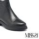 短靴 MISS 21 極簡率性純色LOGO後拉鍊全真皮厚底短靴－黑 product thumbnail 6