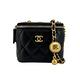 Chanel 經典金雙C logo羊皮迷你鍊帶金球化妝包(AP1447-黑) product thumbnail 2