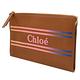 CHLOE 漸層LOGO質感小牛皮手拿包(卡其 大) product thumbnail 3