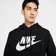 Nike 長袖T恤 NSW Fleece Hoodie 黑 白 男款 帽T 基本款 上衣 長袖 大Logo product thumbnail 6