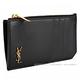 YSL Saint Laurent TINY MONOGRAM 金字壓紋牛皮卡片夾/零錢包(黑色) product thumbnail 3