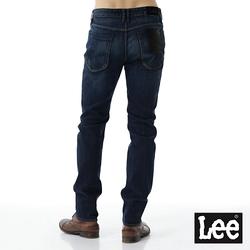 Lee 男款 726 局布刷白中腰標準小直筒牛仔褲 深藍洗水