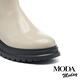 短靴 MODA MODAY 極簡質感純色牛油皮厚底短靴－白 product thumbnail 6