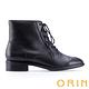 ORIN 英倫時尚 質感牛皮綁帶短靴-黑色 product thumbnail 3