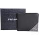 PRADA Saffiano 銀字浮刻拼接防刮牛皮對折短夾(黑色) product thumbnail 7