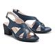 涼鞋 MELROSE 美樂斯 氣質簡約交叉條帶牛皮高跟涼鞋－藍 product thumbnail 2