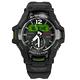G-SHOCK CASIO 太陽能 藍牙連線 雙顯 防水 橡膠手錶-黑綠色/49mm product thumbnail 2
