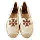 TORY BURCH ESPADRILLES經典雙T LOGO草編織搭配帆布平底鞋(米白x棕) product thumbnail 2