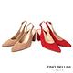 Tino Bellini 西班牙進口都會女伶尖頭後繫帶牛麂皮粗跟鞋-紅 product thumbnail 6