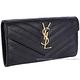 YSL Saint Laurent MONOGRAM 斜壓荔枝皮紋手拿包/長夾(黑色) product thumbnail 3