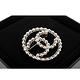 CHANEL 經典圓珠設計雙C LOGO大款圓形別針 (金色) product thumbnail 6