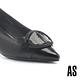 高跟鞋 AS 新氣質時尚大圓釦牛皮尖頭高跟鞋－黑 product thumbnail 6