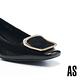 高跟鞋 AS氣質高雅水鑽方釦羊皮方頭高跟鞋－黑 product thumbnail 6