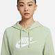 NIKE 上衣 女款 長袖上衣 帽T 運動 AS W NSW CLUB FLC GX STD PO HD 綠 DQ5776-343 product thumbnail 3