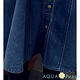 立體縫線收腰傘狀牛仔洋裝 (藍色)-AQUA Peach product thumbnail 4