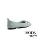 (換季出清美鞋)平底鞋 MODA MODAY 高質感飾釦全真皮方頭平底鞋－藍 product thumbnail 3