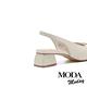 高跟鞋 MODA MODAY 迷人撞色調羊皮小方頭後繫帶高跟鞋－米白 product thumbnail 4