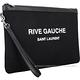 YSL Saint Laurent Rive Gauche 字母帆布大型手拿包(黑色) product thumbnail 3