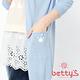 betty’s貝蒂思　網狀連帽開襟長版針織罩衫(藍色) product thumbnail 6