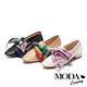 低跟鞋 MODA Luxury 經典質感印花緞帶馬銜釦樂福低跟鞋－白 product thumbnail 7