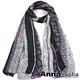 AnnaSofia 古典花綣邊滾色帶 加密材質披肩圍巾(黑桃灰) product thumbnail 3