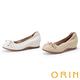 ORIN 細版蝴蝶結絲綢羊皮中跟鞋 白色 product thumbnail 7
