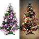 摩達客 3尺(90cm)特級綠松針葉聖誕樹(銀紫色系配件)+100燈鎢絲樹燈一串 product thumbnail 2