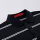 ROBERTA諾貝達 台灣製 品味條紋 短袖POLO衫RAE52-99黑色 product thumbnail 4