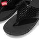 FitFlop OLIVE METALLIC RAFFIA TOE-POST SANDALS 金屬光格紋夾腳涼鞋-女(靓黑色) product thumbnail 5