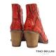 Tino Bellini義大利進口牛漆皮蛇紋高跟短靴_紅 product thumbnail 5