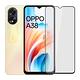 YADI OPPO A38 6.56吋 2023 水之鏡 AGC全滿版手機玻璃保護貼  滑順防汙塗層 靜電吸附 滿版貼合 黑 product thumbnail 2