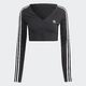 Adidas Button Ls [IC5473] 女 長袖 短版上衣 運動 休閒 鈕扣 時尚 穿搭 棉質 亞洲版 黑 product thumbnail 4